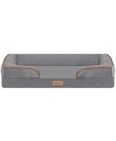 TailZzz Snuggle Pet Mattress | Large to Extra Large Pet Mattress | 2-in-1 Cool Gel Infused with High Density foam | Pet Mattress with Bumper | Anti-Sl
