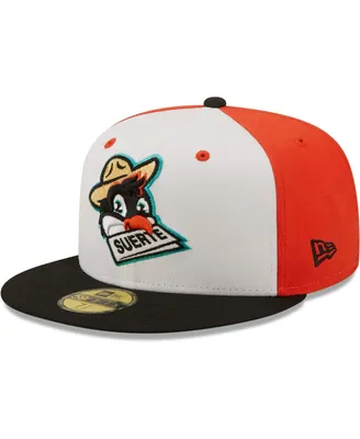 Men's New Era White, Black Pajaritos De Norfolk Copa La Diversion 59FIFTY Fitted Hat