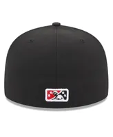 Men's New Era Black Rochester Red Wings Authentic Collection Alternate Logo 59FIFTY Fitted Hat