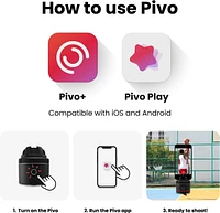 Pivo Pod - Auto Face Tracking Smartphone Holder, 6 Speed, Automatic Zoom, Horse Riders, Ai Technology 360 degree Rotation with Remote Control