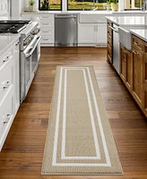 Jean Pierre Double Line Border Tufted - Machine Washable Runner Rug
