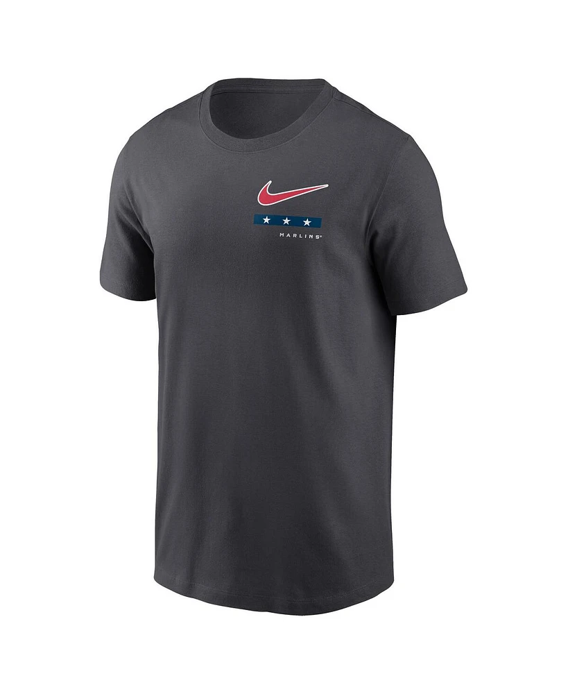 Men's Nike Anthracite Miami Marlins Americana T-shirt