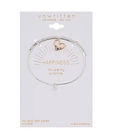 Unwritten Multi Color Cubic Zirconia Heart Bangle Bracelet