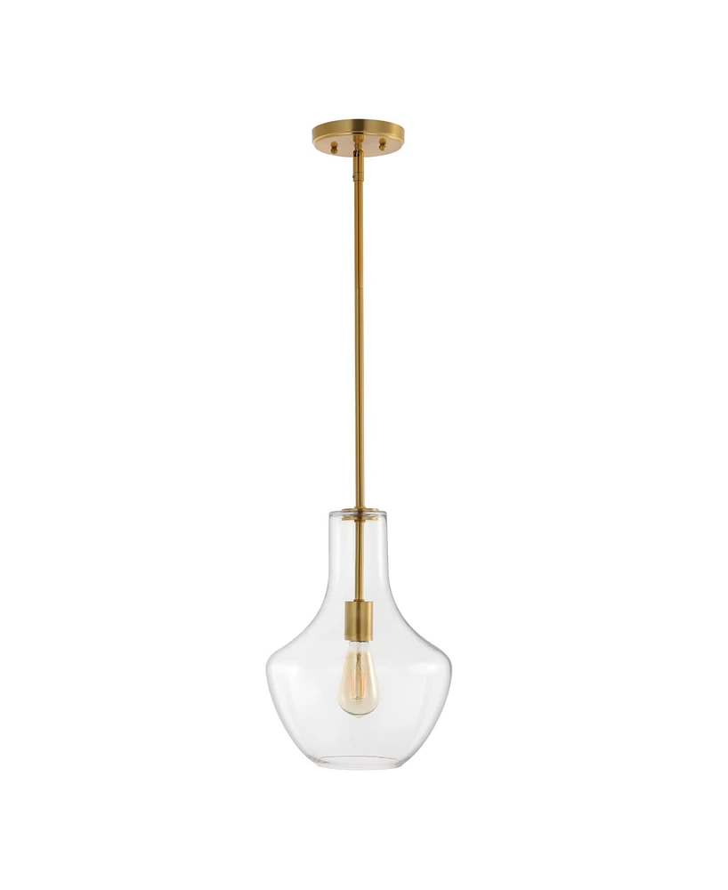 Watts 10.5" 1-Light Mid-Century Modern Iron, Glass Led Pendant