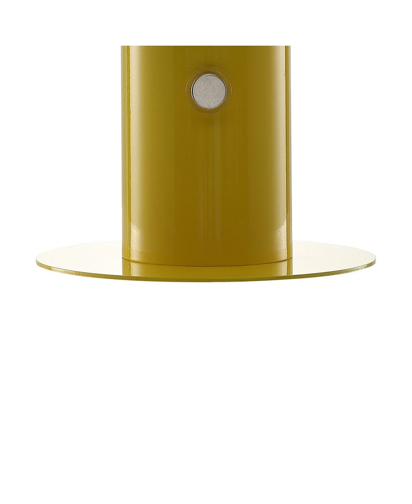 Boletus 10.75" Contemporary Bohemian Rechargeable, Cordless Iron Integrated Led Mushroom Table Lamp