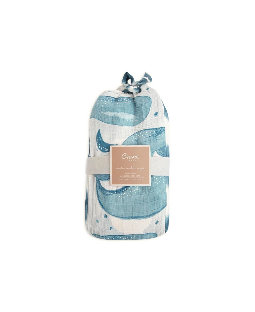Crane Baby Baby Boys Caspian Swaddle Wraps, Pack of 2