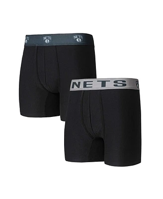 Men's Concepts Sport Black Brooklyn Nets Breakthrough 2-Pack Boxer Briefs