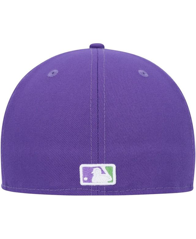 Men's New Era Purple Chicago Cubs Lime Side Patch 59FIFTY Fitted Hat