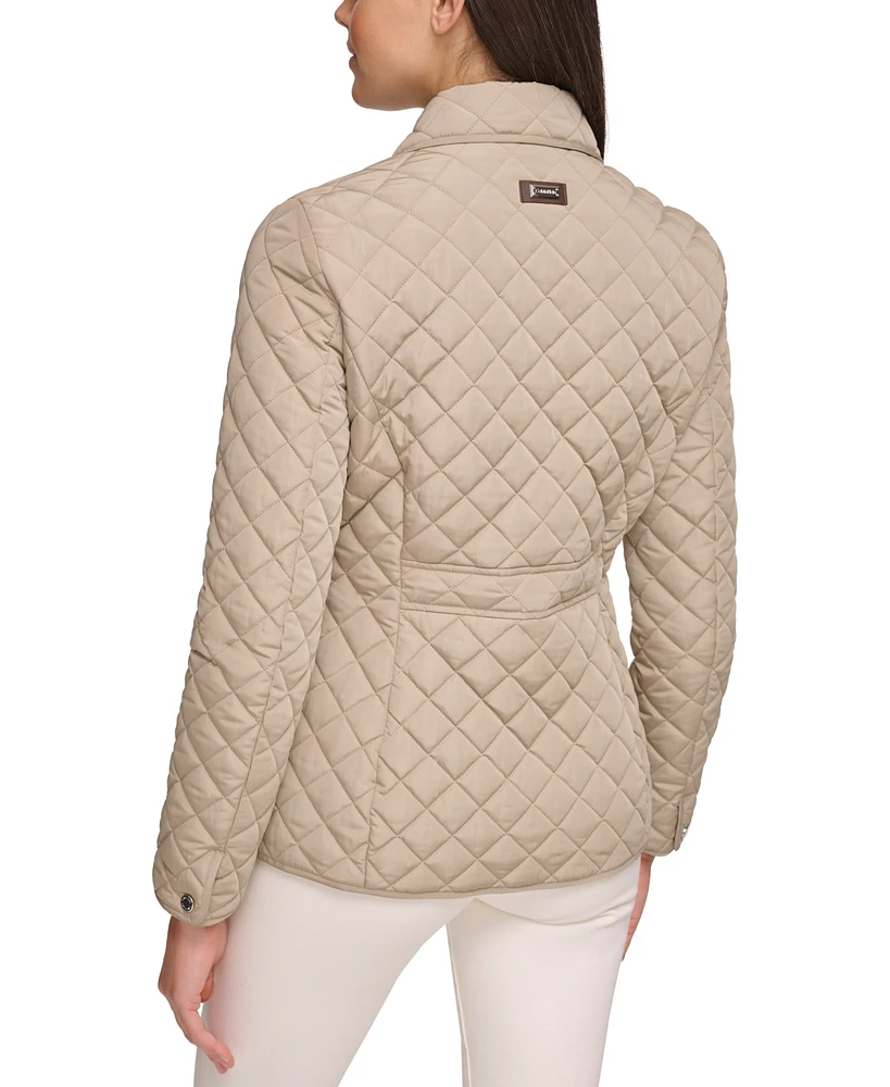 Calvin Klein Womens Collared Quilted Coat