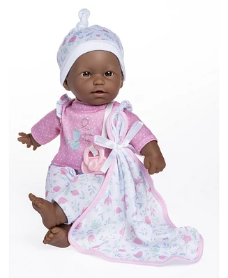 Jc Toys La Baby African American 11" Mini Soft Body Baby Doll with Blanket, Pacifier Set
