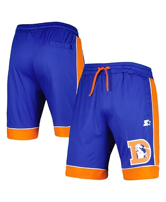 Men's Starter Royal Denver Broncos Throwback Fan Favorite Shorts