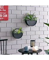 Danya B Round 2-Piece Iron Wall Planter Set
