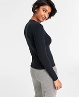 On 34th Women's Ribbed Long-Sleeve Henley Top