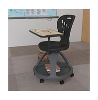 Mobile Desk Chair - 360° Tablet Rotation And Storage Cubby