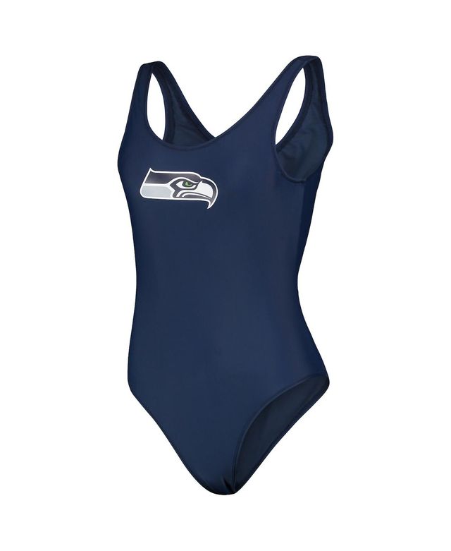Women's G-iii 4Her by Carl Banks Navy Seattle Seahawks Making Waves One-Piece Swimsuit