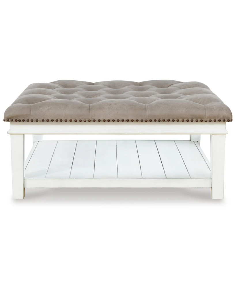 Signature Design By Ashley 18.5" Wood Upholstered Ottoman Coffee Table
