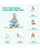 Costway Toddler 6 1 High Chair Convertible Highchair with 5-Point Harness