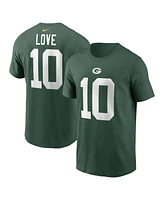 Men's Nike Jordan Love Green Bay Packers Player Name and Number T-shirt