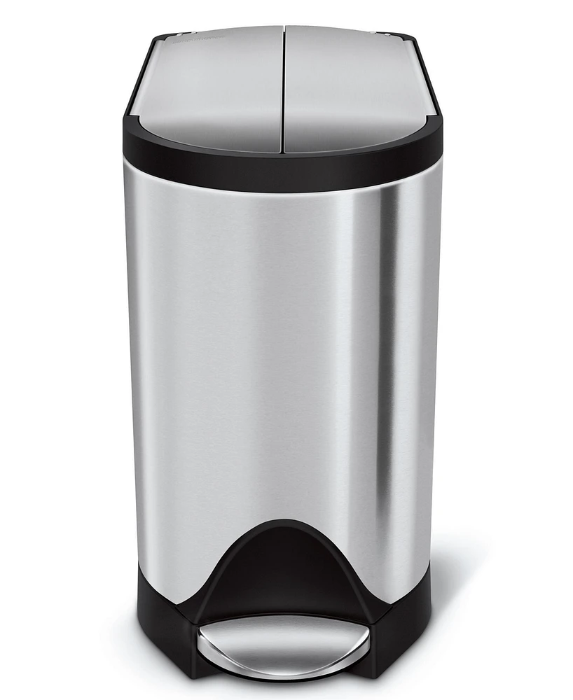 simplehuman 10 Liter Butterfly Lid Bathroom Trash Can