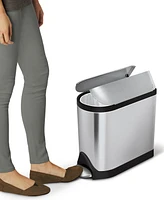 simplehuman 10 Liter Butterfly Lid Bathroom Trash Can