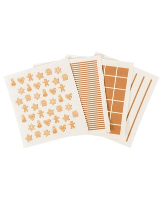 Kaf Home Swedish Dish Cloths, Gingerbread, Set of 4