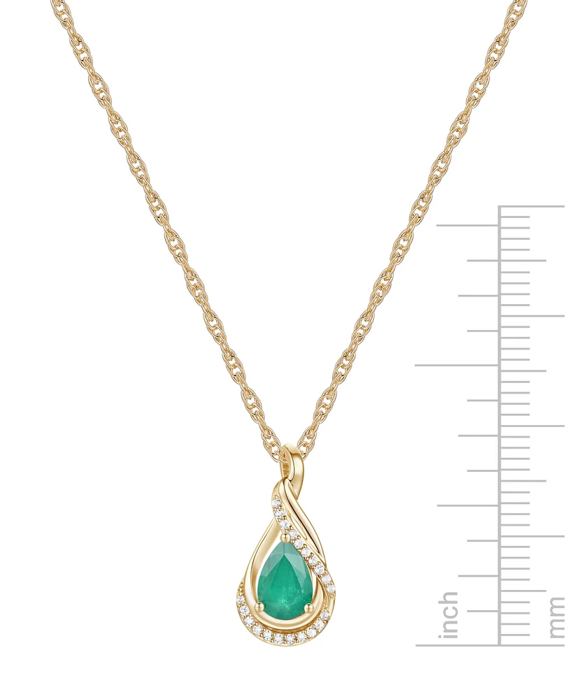 Sapphire (9/10 ct. t.w.) and Diamond Accent Pendant 18" Necklace 14k White Gold (Also Available Emerald)