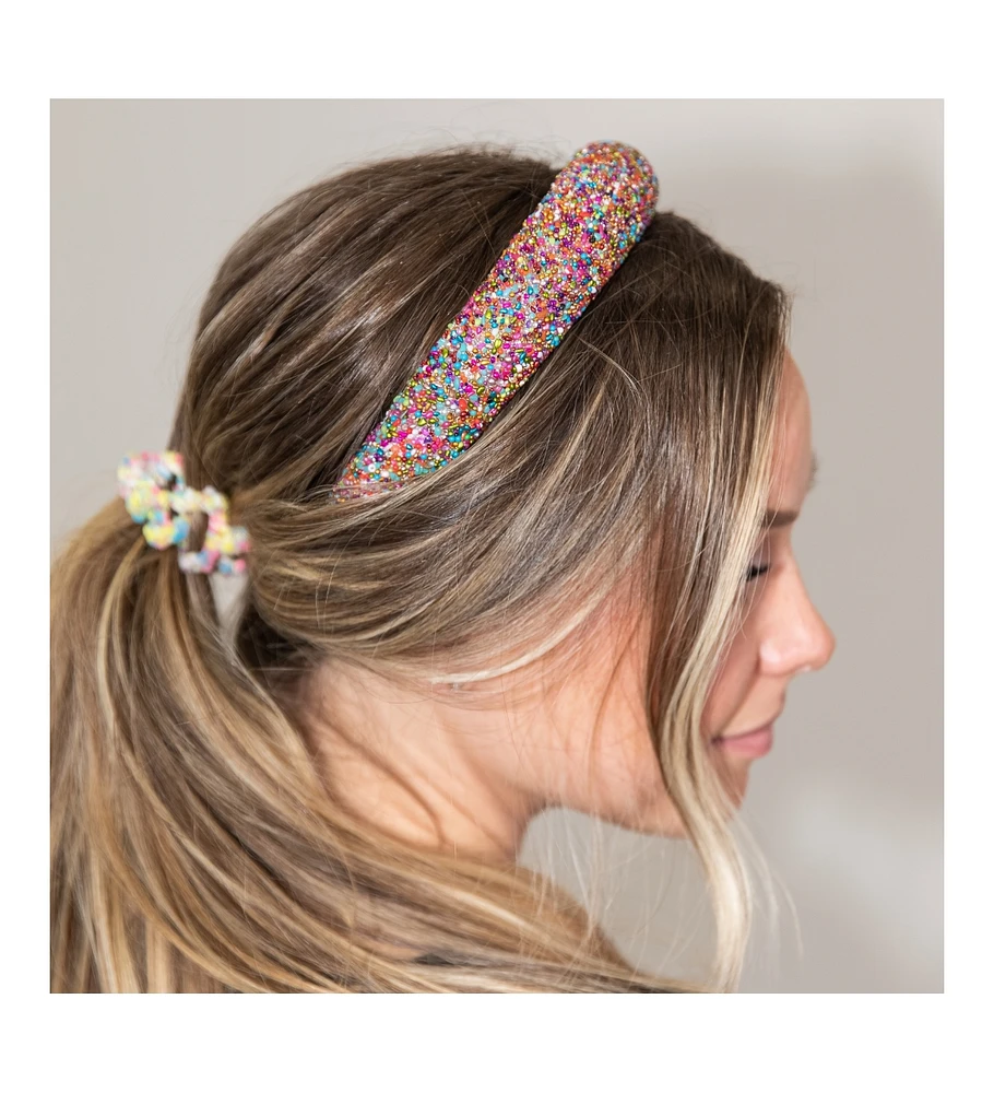 Women's Traditional Headband - Rainbow Dots