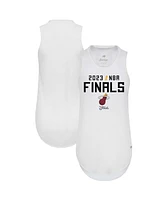Women's Sportiqe White Miami Heat 2023 Nba Finals Janie Tri-Blend Tank Top