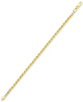 Men's Two-Tone Rope Link Chain Bracelet in Sterling Silver & 14k Gold-Plate