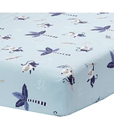 Lambs & Ivy Jungle Party 100% Cotton Monkey/Palm Tree Fitted Crib Sheet