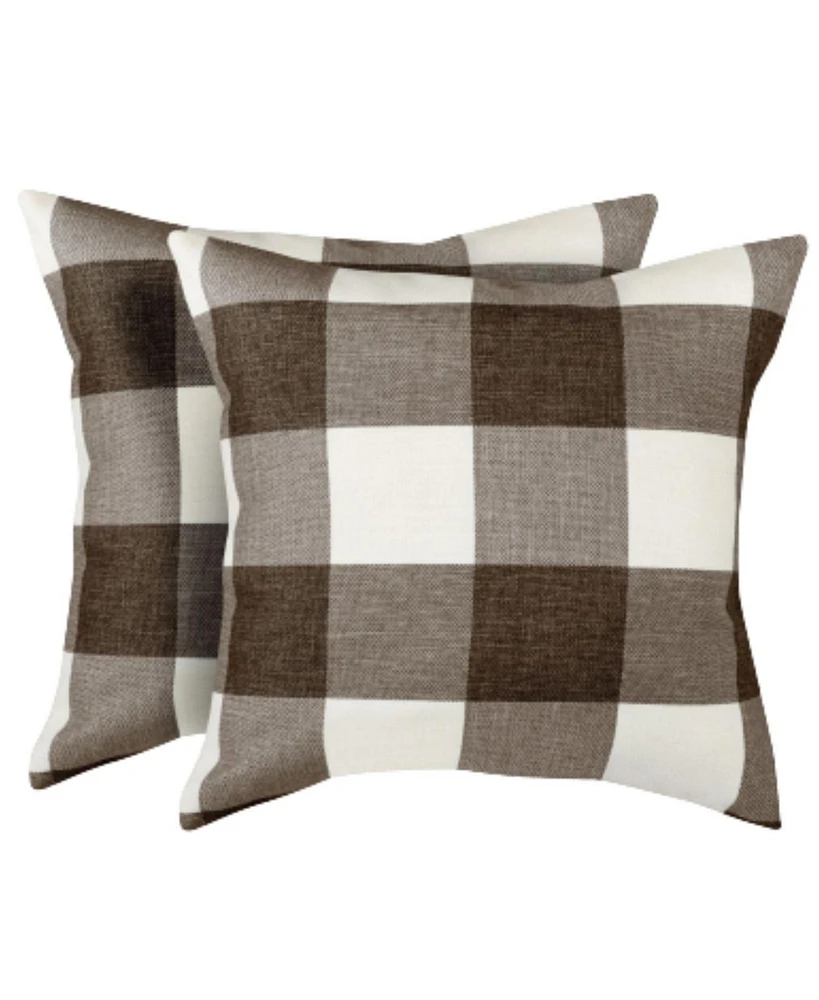 2 Pack Buffalo Plaid Throw Pillow Outdoor & Indoor Covers 16x16 inches