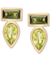 Audrey by Aurate Peridot (3/8 ct. t.w.) & Green Tourmaline (1/3 ct. t.w.) Bezel Stud Earrings in Gold Vermeil (Also available in Morganite & Pink Topa