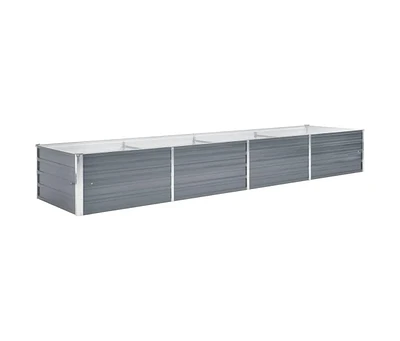 Garden Raised Bed Galvanized Steel 126"x31.5"x17.7" Gray