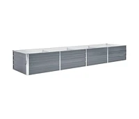 Garden Raised Bed Galvanized Steel 126"x31.5"x17.7" Gray