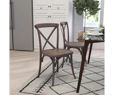 Bardstown X-Back Bistro Style Wooden High Back Dining Chair
