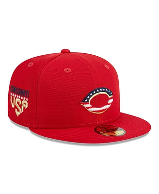 Men's New Era Red Cincinnati Reds 2023 Fourth of July 59FIFTY Fitted Hat