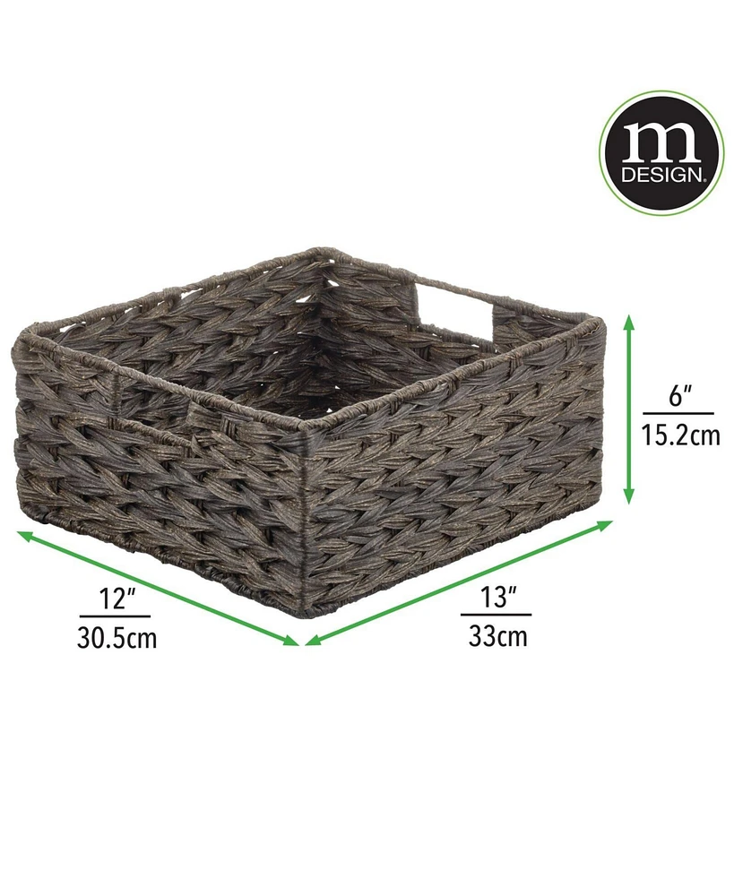 mDesign Woven Farmhouse Pantry Food Storage Bin Basket Box, - 6 Pack