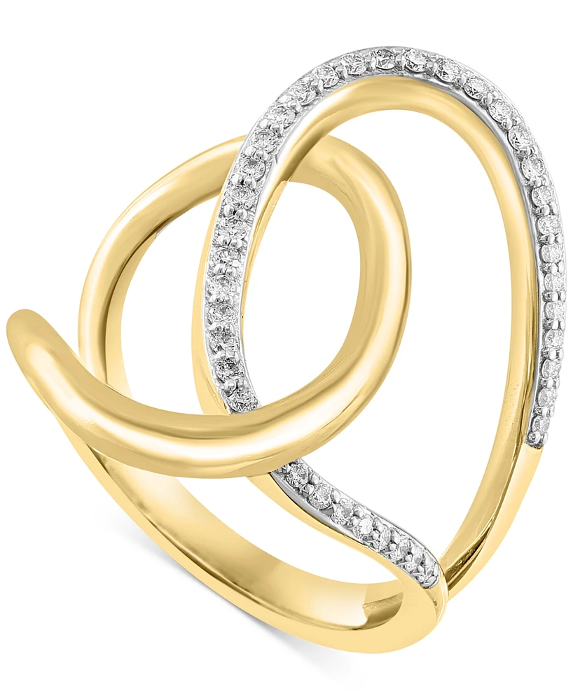 Effy Diamond Interlocking Loop Abstract Statement Ring (1/4 ct. t.w.) Yellow Gold