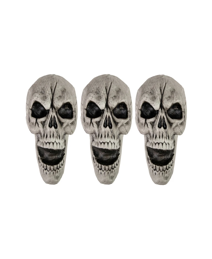 Set of 3 Skull Stakes Outdoor Yard Halloween Decorations