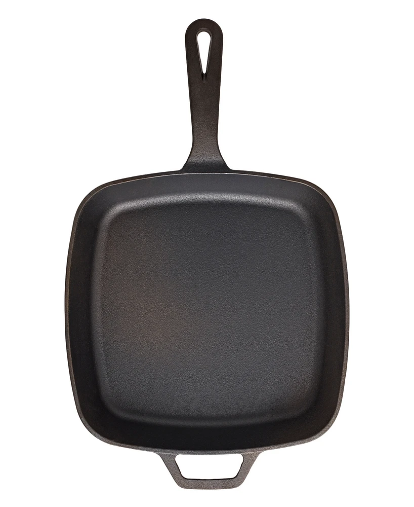 Smith and Clark Cast Iron 11" Open Square Fry pan with Assist Handle