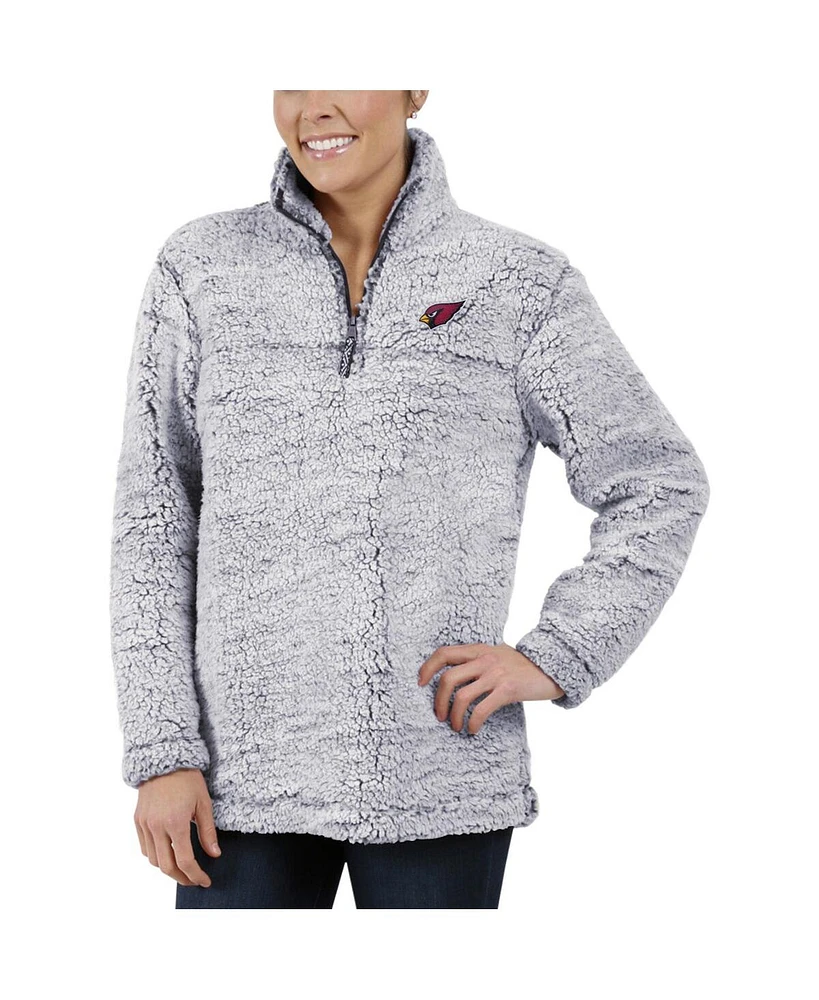 Women's G-iii 4Her by Carl Banks Gray Arizona Cardinals Sherpa Quarter-Zip Pullover Jacket