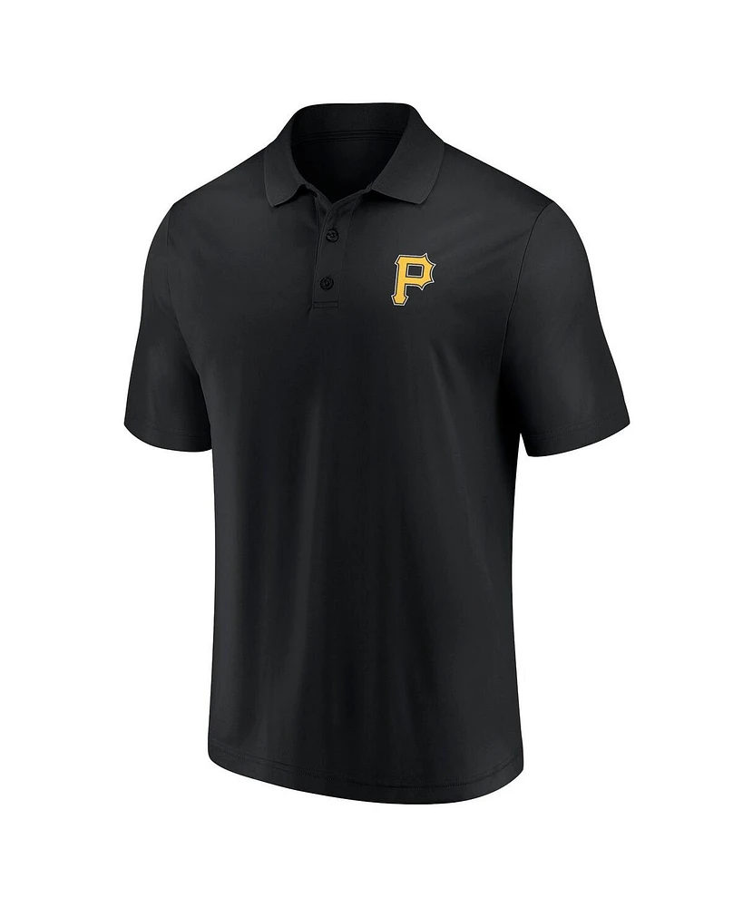 Men's Fanatics Black, Gold Pittsburgh Pirates Dueling Logos Polo Shirt Combo Set