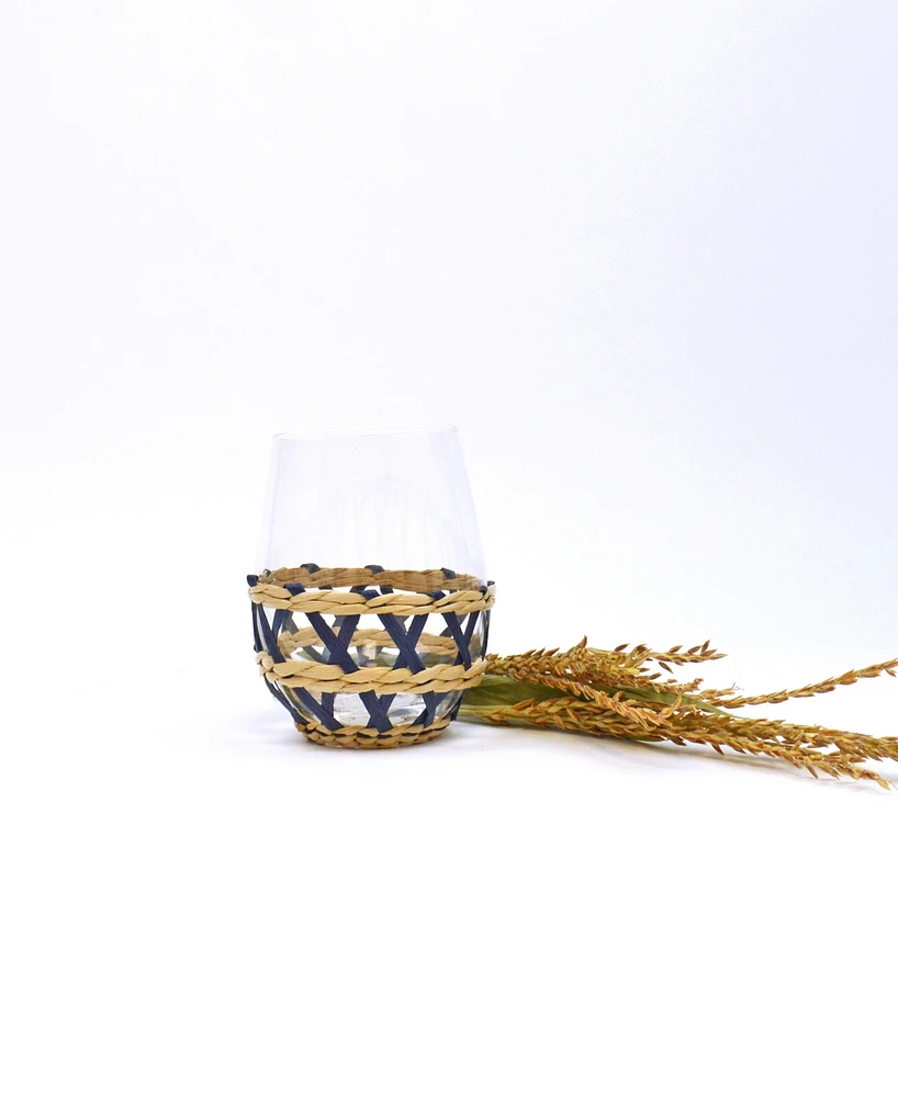 8 Oak Lane Glass Stemless Wine, 4 Piece Set