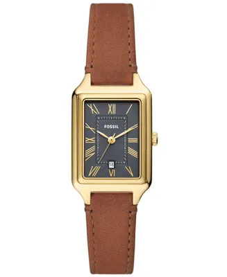 Fossil Women's Raquel Three-Hand Date Medium Brown Genuine Leather Watch, 23mm