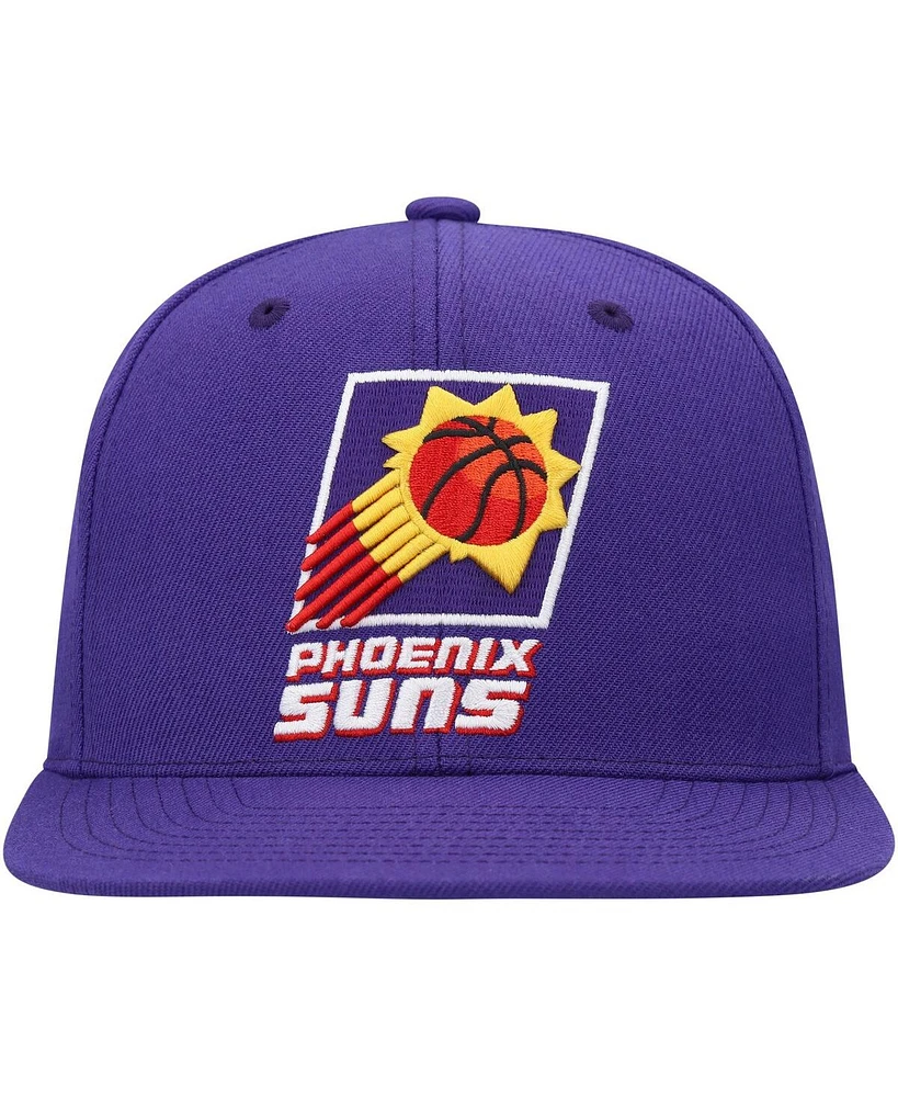 Men's Mitchell & Ness Purple Phoenix Suns Hardwood Classics Mvp Team Ground 2.0 Fitted Hat