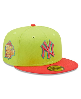 Men's New Era Green, Red York Yankees Cyber Highlighter 59FIFTY Fitted Hat