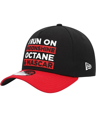 Men's New Era Black, Scarlet Nascar 9FORTY A-Frame Trucker Snapback Hat