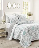 Lush Decor Aprile Floral Reversible 3-Pc. Quilt Set, Full/Queen