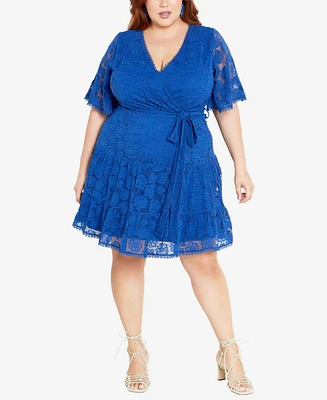 City Chic Plus Size Garden Kisses Dress