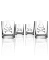 Rolf Glass Skull and Crossbones Double Old Fashioned Glass 13oz